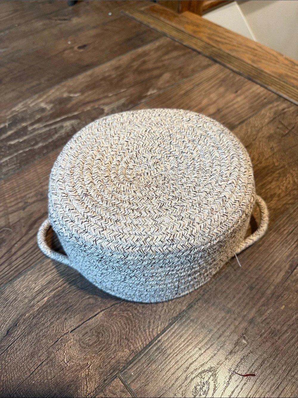 Woven Rope Storage Basket with Tassel - Cream